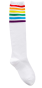 Podkolanówki białe z paskami w kolorach tęczy PRIDE LGBT