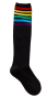 Podkolanówki czarne z paskami w kolorach tęczy PRIDE LGBT