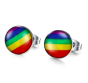 Kolczyki wkrętki w kolorze tęczy PRIDE  LGBT