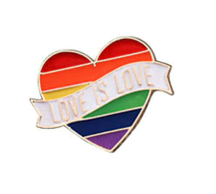 Pin serce Love is love LGBT PRIDE
