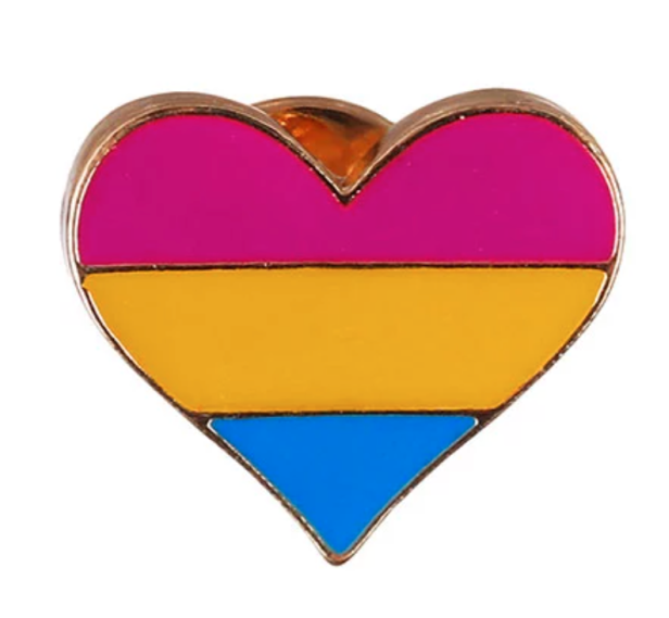 Pin, przypinka serce panseksualizm PRIDE LGBT