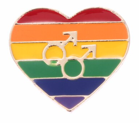Pin, przypinka serce z symbolem tożsamości gejowskiej PRIDE LGBT