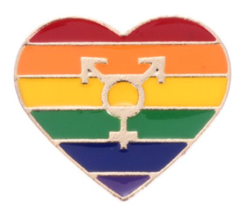 Pin, przypinka serce z symbolem tożsamości transpłciowej PRIDE LGBT