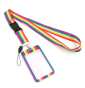 Smycz tęczowa PRIDE LGBT z etui na kartę/identyfikator pionowy