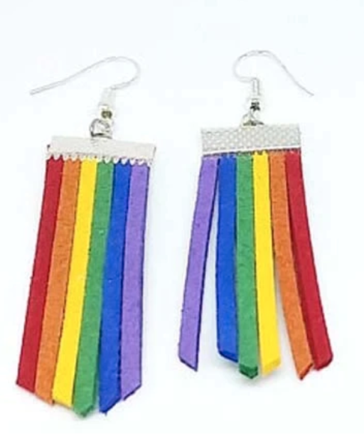 Kolczyki zamszowe, tęczowe PRIDE LGBT