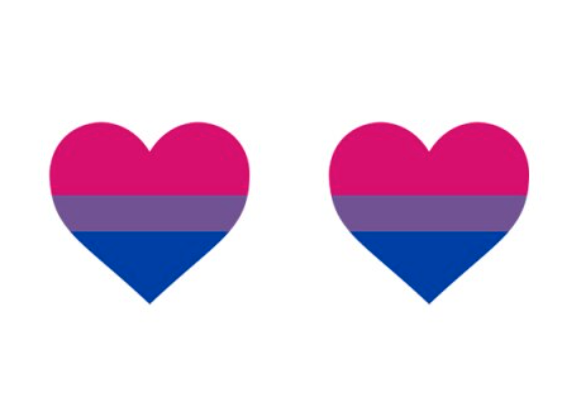 Kolczyki wkrętki, serduszka, biseksualne PRIDE LGBT