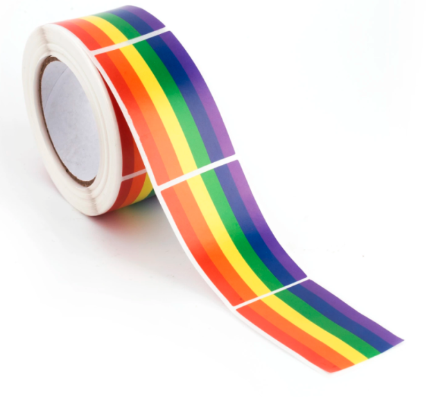 Naklejka, nalepka, wlepa, wklejka flaga PRIDE LGBT 10-30 szt