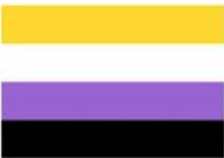 Naklejka, nalepka, wlepa, wklejka flaga niebinarna PRIDE LGBT 10-30 szt