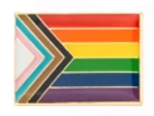 Pin, przypinka progresywna flaga PRIDE LGBT - nowy wzór