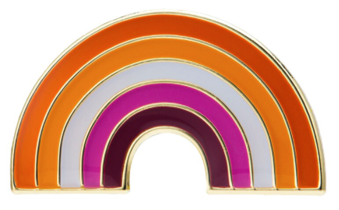 Pin, przypinka tęcza lesbijska PRIDE LGBT v.2