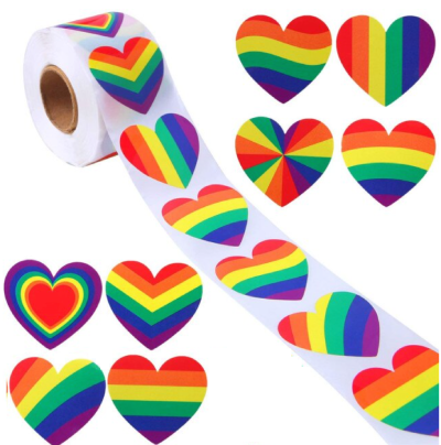 Naklejka, nalepka, wlepa, wklejka serce RIDE LGBT - MIX 8 wzorów