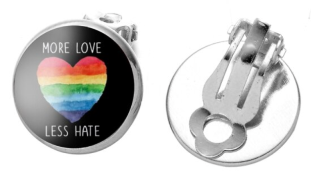 Klipsy tęczowe serce PRIDE LGBT