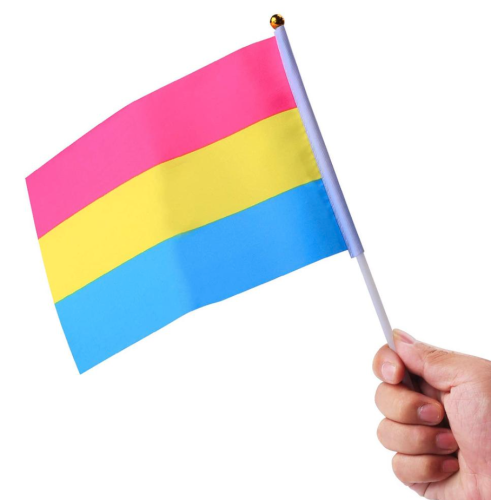 Mała flaga, chorągiewka panseksualna PRIDE LGBT 14x21 cm