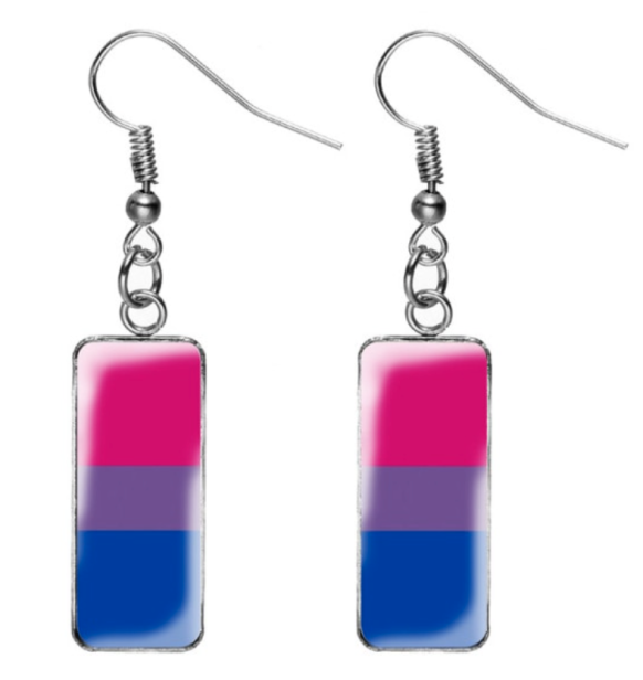 Kolczyki prostokąty biseksualny PRIDE LGBT