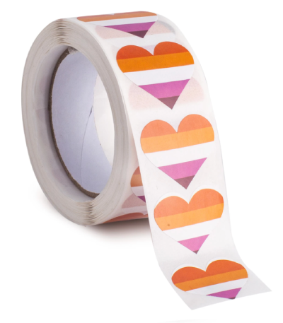 Naklejka, nalepka, wlepa, wklejka serce lesbijskie v.2 PRIDE LGBT