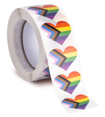 Naklejka, nalepka, wlepa, wklejka serce postępowa flaga PRIDE LGBT