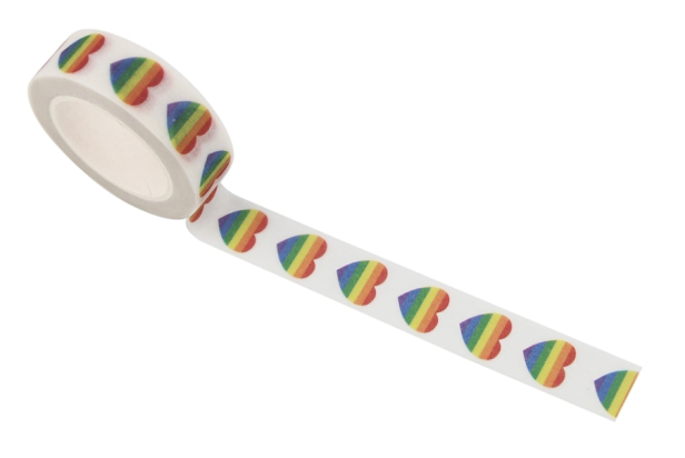 Taśma klejąca serduszka tęczowe PRIDE LGBT