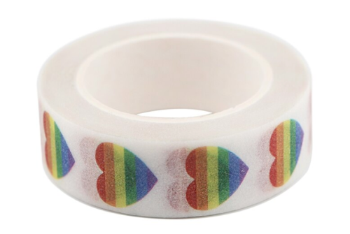 Taśma klejąca serduszka tęczowe PRIDE LGBT