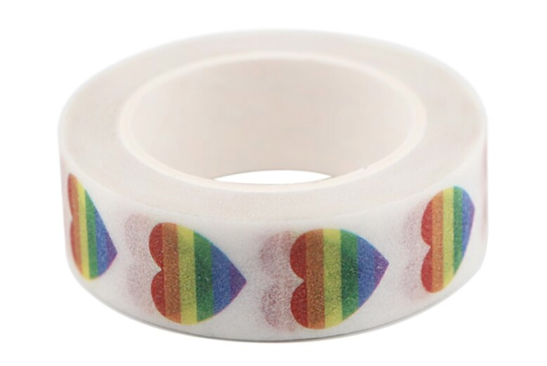 Taśma klejąca serduszka tęczowe PRIDE LGBT