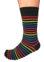 Skarpety klasyczne, czarne, tęczowe paski PRIDE LGBT