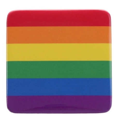 Przypinka/button tęczowa flaga kwadratowa PRIDE LGBT
