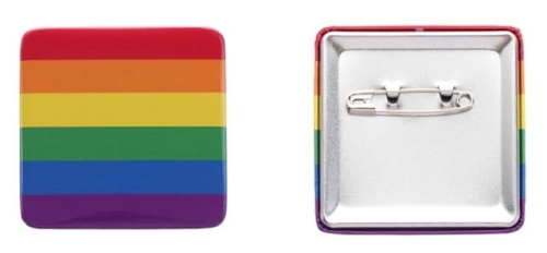Przypinka/button tęczowa flaga kwadratowa PRIDE LGBT