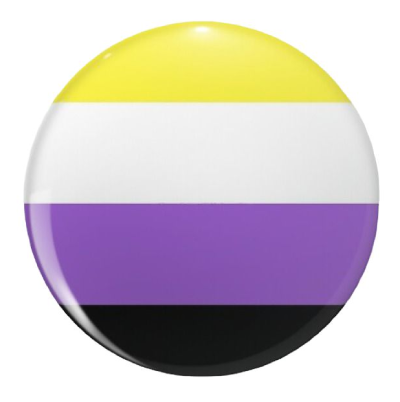 Przypinka/button niebinarna flaga PRIDE LGBT