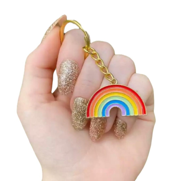 Brelok złoty tęcza PRIDE LGBT