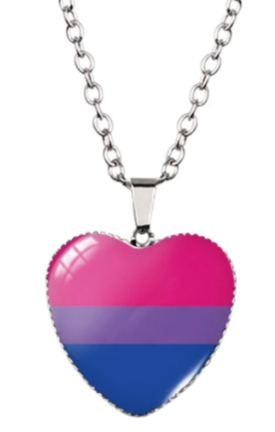 Wisiorek na łańcuszku serce biseksualne PRIDE LGBT