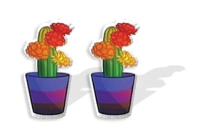 Kolczyki kaktusy tęczowe PRIDE LGBT
