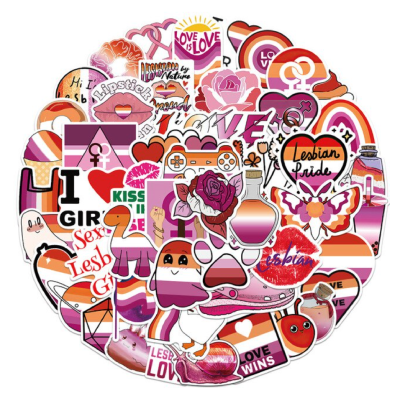 Naklejka, nalepka, wlepa, wklejka lesbijskie PRIDE LGBT 50 szt