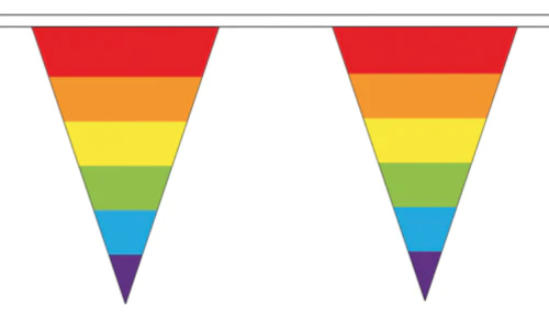 Girlanda z chorągiewek trójkątnych, tęczowa flaga PRIDE LGBT