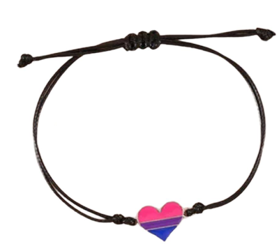 Opaska, bransoletka z serduszkiem biseksualnym PRIDE LGBT