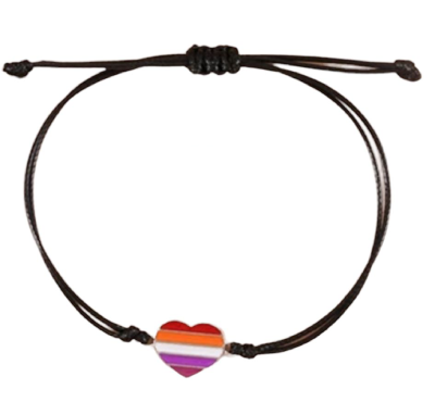 Opaska, bransoletka z serduszkiem lesbijskim PRIDE LGBT