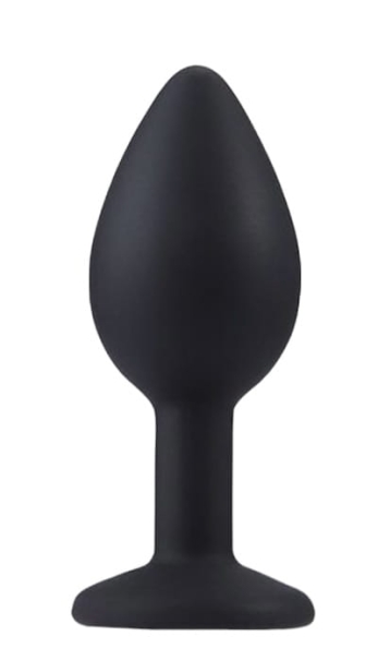 Silikonowy korek analny, plug czarny rozmiar S