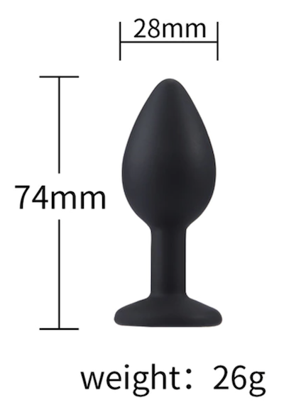 Silikonowy korek analny, plug czarny rozmiar S