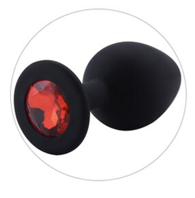 Silikonowy korek analny, plug czarny rozmiar S